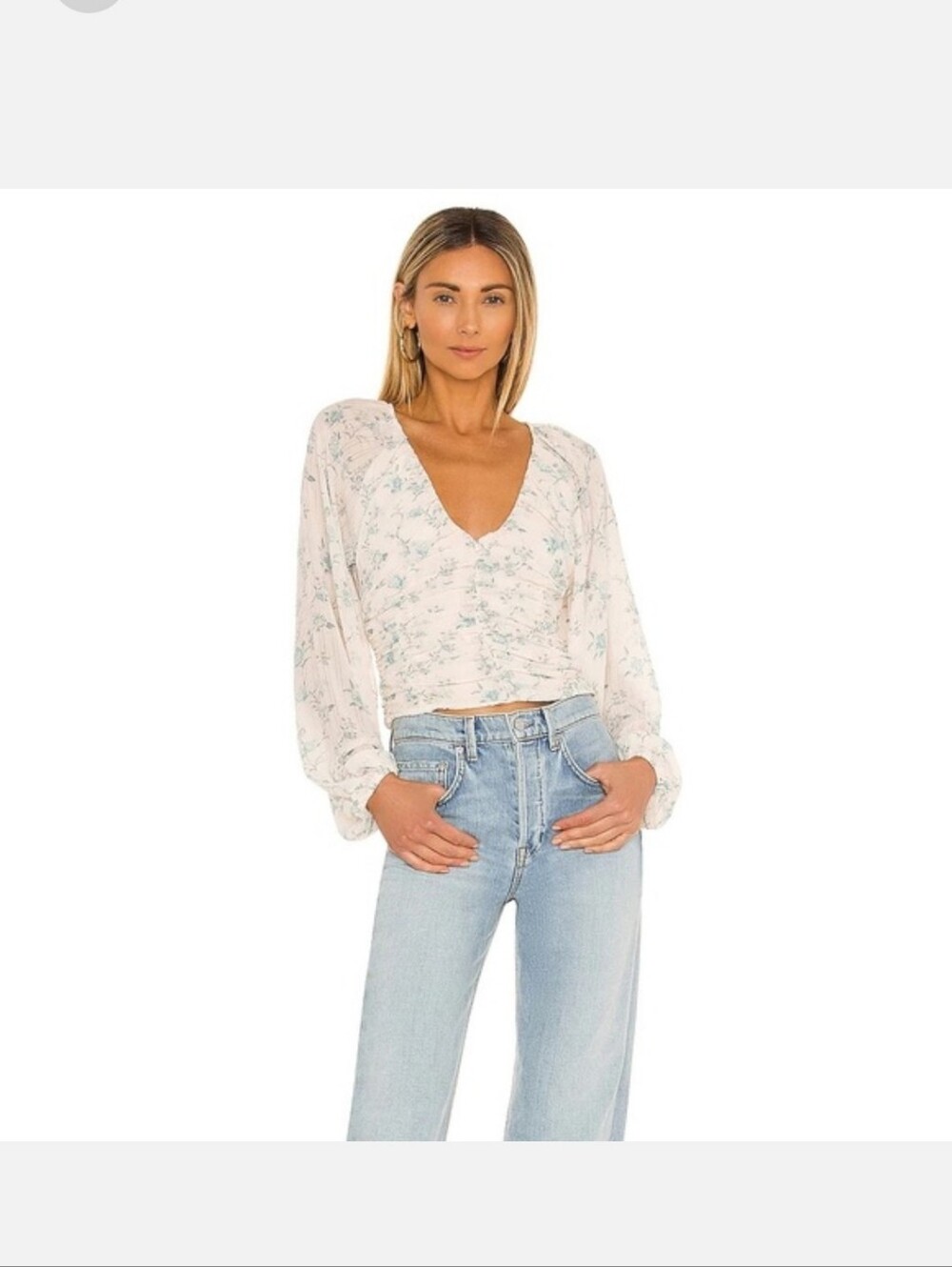 Free People New Final Rose Blouse S Coquette Floral Cottage Boho Fairy Sheer